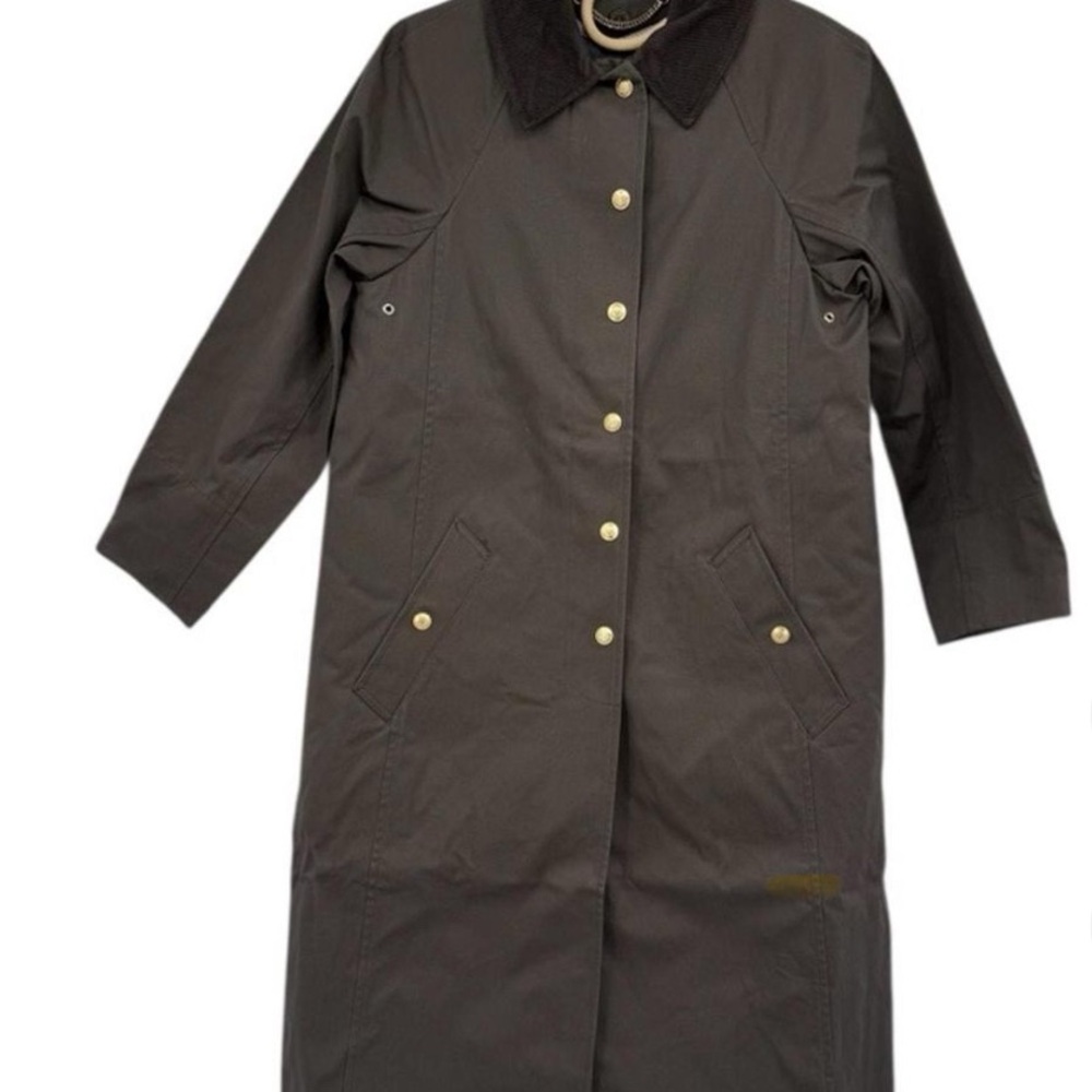J. Crew Dark Brown waxed Trench Coat